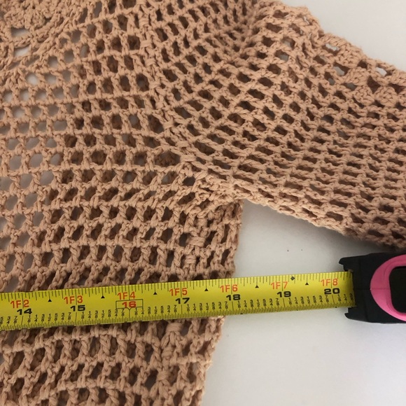 MAJORELLE Flower Crochet Knit Women’s Size Medium Tan Coverup Boho Tunic Dress - Picture 8 of 11